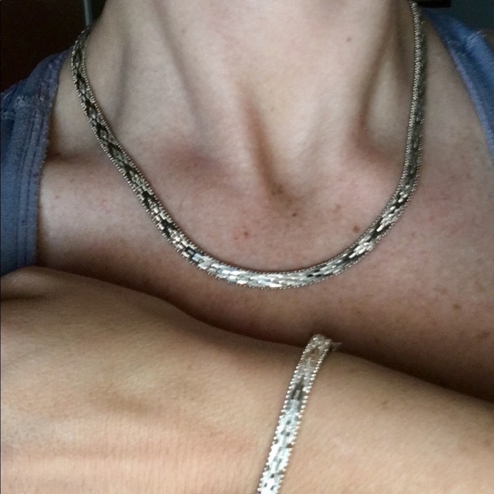 🇮🇹Italian Silver Necklace & Bracelet Set📿✨